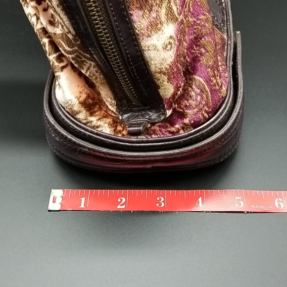 Liz Claiborne Velvety Velour Plum, Brown, Rose and Cream Shoulder Bag - Picture 16 of 16